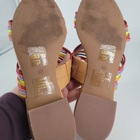 Madewell Rainbow The Meg Leather Slide Sandals 6.5 - Picture 10 of 11